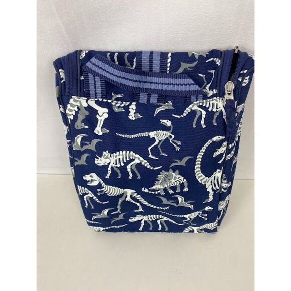 Pottery Barn Kids Navy "Luke" Dinosaur Bone Print Travel Toiletry Bag. - Picture 2 of 4